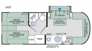 The Thor Siesta Sprinter 24ST is one of the most popular Class C floorplans on the market.