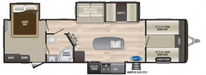 There's tons of sleeping in this Hideout travel trailer with front bunk room and huge rear queen bedroom.