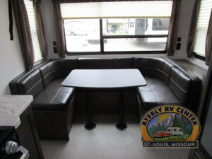 Keystone Passport 216RD features a huge rear window by the U-shaped dinette. See it at Byerly RV in Eureka, MO