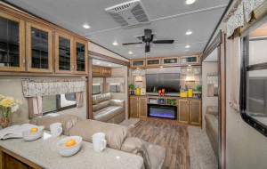 The Coachmen Chaparral 381RD features a huge Rear Den for the whole family. See it at Byerly RV in Eureka, MO