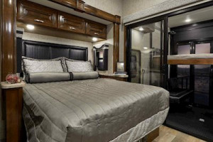 Sleep in comfort, awaken to your own patio out of the rear garage in the Outlaw 37RB.