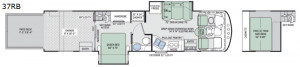 The 37RB features tons of sleeping including a queen bedroom and loft above the garage! Check it out at Byerly RV in St. Louis, MO