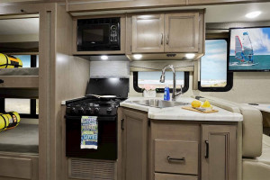 Class A motorhome with bunks