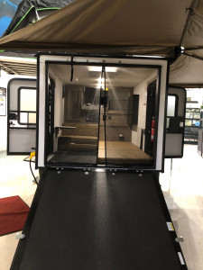 The NoBo 10.6 features an easy fold down garage door to store your equipment, an ATV, and more. Plus when you unload your gear, fold down the cushions to make a queen bed.