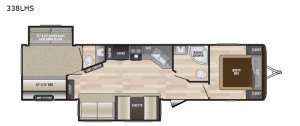 The 338LHS Hideout has tons of space for the whole family plus a huge outside kitchen.